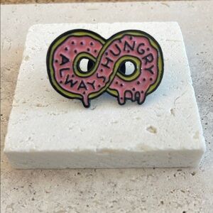 Urban Outfitters Pink and Yellow Donut Brooch
